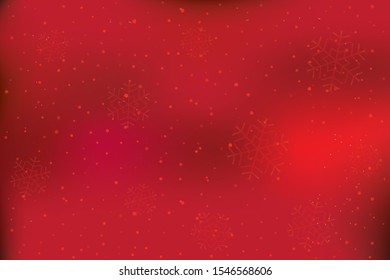 Red christmas winter card with snowflakes.