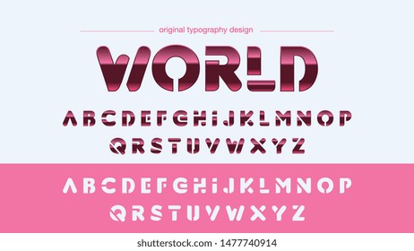 Red Chrome Typography Artistic Font