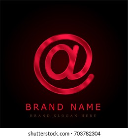 At red chromium metallic logo