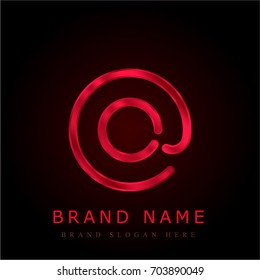 At red chromium metallic logo