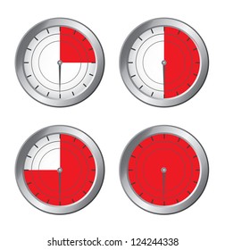 Red Chronometer  over white background vector illustration