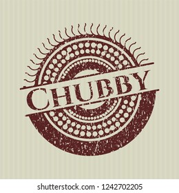 Red Chubby rubber grunge stamp