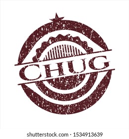 Red Chug distressed grunge seal