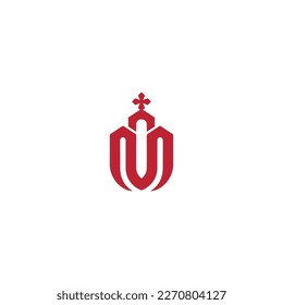red church logo catchy christian church icon