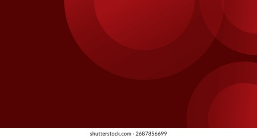 Vermelho circula formas dinâmicas fundo vermelho escuro. Composição da cor vermelha.
