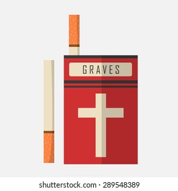 Red cigarette box, Smoking is dead.