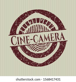 Red Cine-camera distressed grunge seal