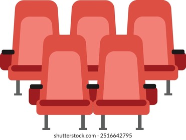 Red Cinema Seats Vector Illustration