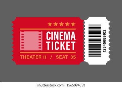 red cinema tickets icon vector illustration designed in the flat style.