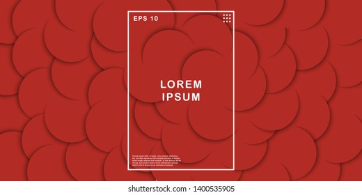 Red circle abctract background. Simple shapes composition. EPS 10 vector