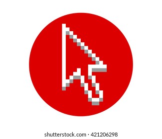 red circle arrow cursor pointer mouse internet web network image vector