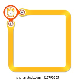 Red circle with arrow and yellow frame for your text