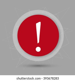 red circle attention, button concept