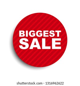 red circle banner element biggest sale