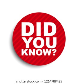 red circle banner element did you know
