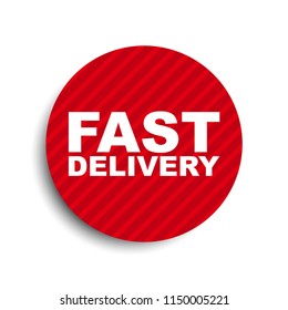 red circle banner element fast delivery