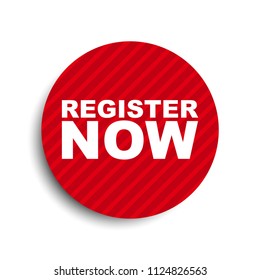 red circle banner element register now