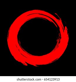 A Red Circle With A Brush On A Black Background