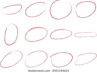 red circle brush stroke marker highlighter