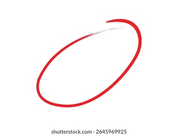 Red circle brush stroke marker highlighter vector