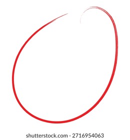 EPS-Vektor für Marker-Marker mit rotem Kreis-Pinsel. Handgezeichneter Malring, raue Tintenschleife mit Grunge-Textur, mutiges künstlerisches Hervorhebungselement für Hervorhebung, Anmerkung, Grafikdesign und kreatives Branding