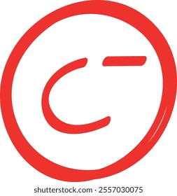 Red Circle C- Grade Symbol for Education and Achievement
