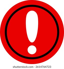 Red Circle Caution Sign Symbol for Hazardous Areas