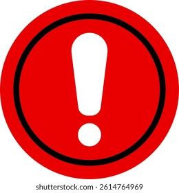 Red Circle Caution Sign Symbol for Safety