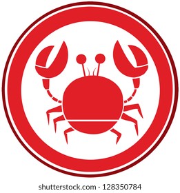 Red Circle Crab Logo