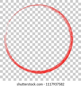 red circle crayon frame, at transparent effect background