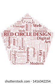 Red Circle Design word cloud. Wordcloud made with text only.