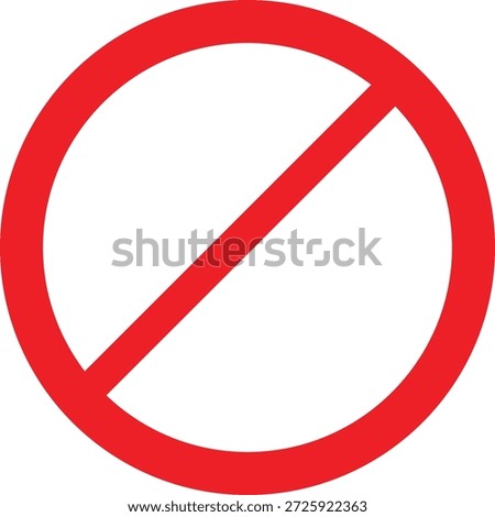 Red circle with diagonal line symbol indicating prohibition or restriction sign