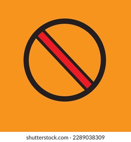 A red circle with a diagonal line through it, often used to indicate prohibition or the prohibition of a certain action or behavior.