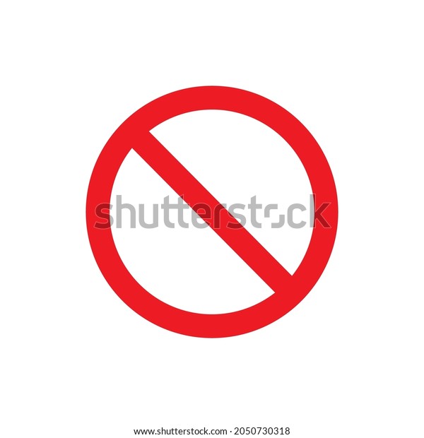 Red Circle Red Diagonal Line Through Stock Vector Royalty Free 2050730318 Shutterstock