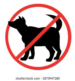 red circle with a dog. prohibited. no dog.
