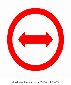Red circle double arrow icon. vector in white background. Modern simple flat arrow icon, Arrow symbol
