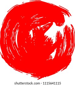 Red Circle drawn with brush