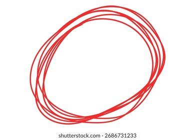 Círculo rojo dibujado con un marcador sobre un fondo blanco perfecto para resaltar o enfatizar Elementos. ILUSTRACIÓN VECTORIAL EPS