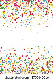 Red Circle Dust Background. Yellow Party Dot. Orange Cover Confetti Illustration.