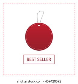 Red circle elegant Best Seller price tags vector design