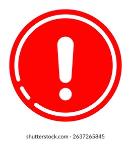 Red Circle Exclamation Mark Alert Icon Graphic
