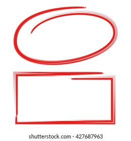 red circle and red frame