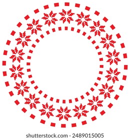 red circle frame abstract geometric pattern shape vector design.	