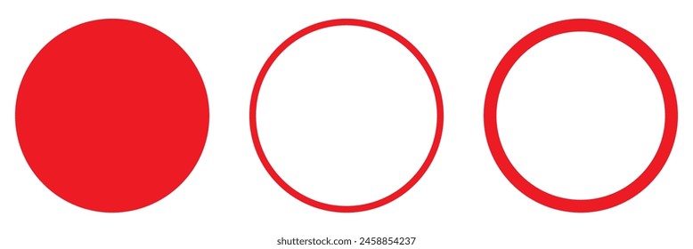red circle frame icon. isolated on white background. Vector illustration eps10.