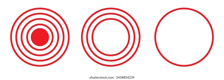 red circle frame icon. isolated on white background. Vector illustration eps10.