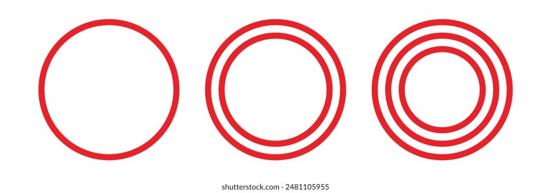 red circle frame icon. isolated on white background., simple vector design.