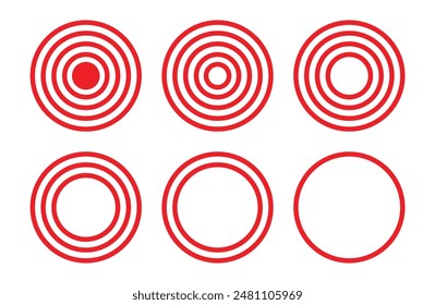 red circle frame icon. isolated on white background., simple vector design.