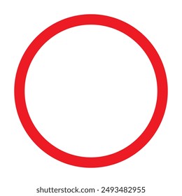 red circle frame icon. isolated on white background., simple vector design. eps 10