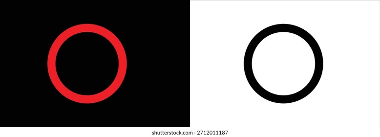 Rotes Kreisrahmensymbol. einzeln auf weißem Hintergrund. Vektorgrafik eps10.