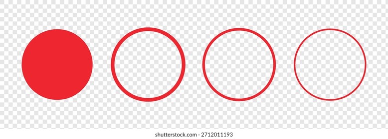 Icono rojo del marco del círculo. aislado en el fondo blanco. Ilustración vectorial eps10.